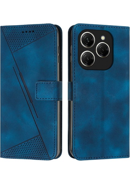 Tecno Spark 20 Pro 5g Mavi Için Dream Üçgen Deri Kılıf (Yurt Dışından)
