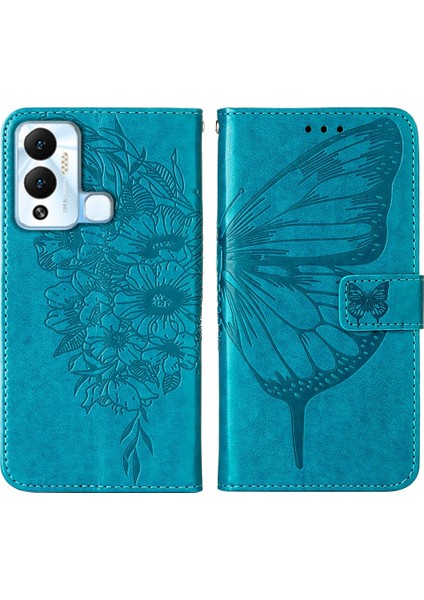 Infinix Hot 12 Play/hot 12 Play Nfc X6816C Mavi Için Kabartmalı Pu Kılıf (Yurt Dışından)