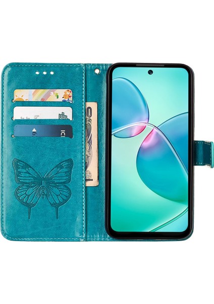 Infinix Hot 12 Play/hot 12 Play Nfc X6816C Mavi Için Kabartmalı Pu Kılıf (Yurt Dışından)