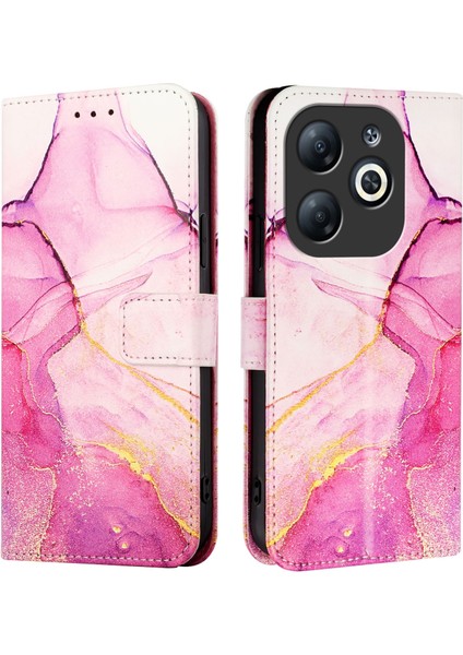 Infinix Smart 8 Pembe Mor Altın Için Mermer Pu Kılıf (Yurt Dışından) fırsatları