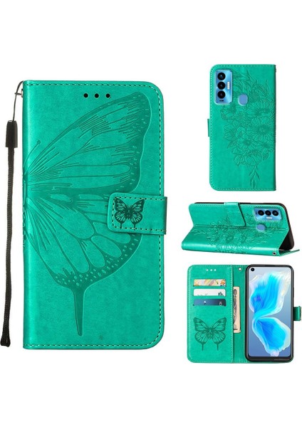 Tecno Camon 18I Yeşil Için Kabartmalı Kılıf (Yurt Dışından)