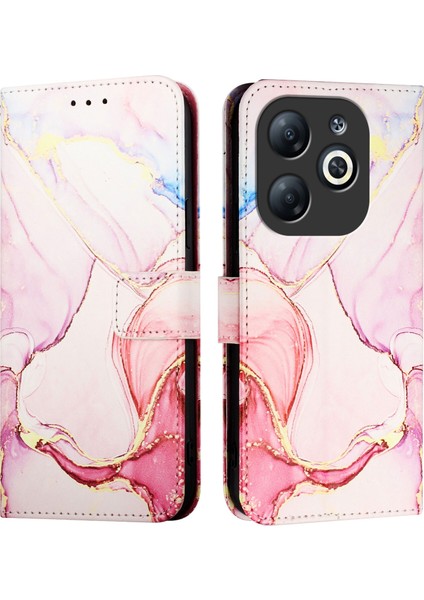 Infinix Smart 8 Rose Gold Için Mermer Pu Kılıf (Yurt Dışından) fırsatları