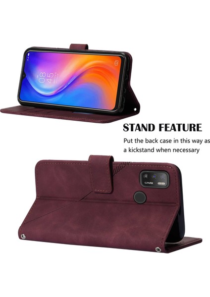 Tecno Spark 5 Air / Spark 6 Air Şarap Kırmızısı Için Crossbody Deri Kılıf (Yurt Dışından) fırsatları