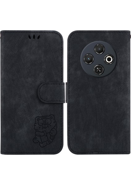 Tecno Spark 30C Siyah Için Tiger Deri Kılıf (Yurt Dışından)