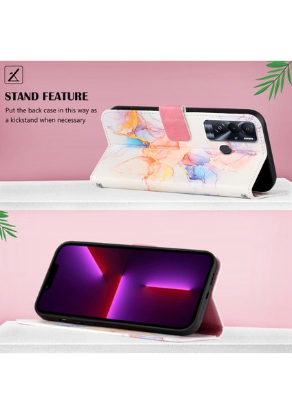 Tecno Pova Neo(Le6) Galaxy Mermer Beyaz LS004 Için Mermer Kılıf (Yurt Dışından) fırsatları