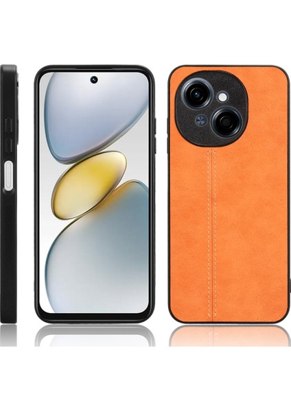 Tecno Spark Go 1 Orange Için Inek Desenli Dikiş Telefon Kılıfı (Yurt Dışından)