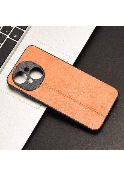 Tecno Spark Go 1 Orange Için Inek Desenli Dikiş Telefon Kılıfı (Yurt Dışından)