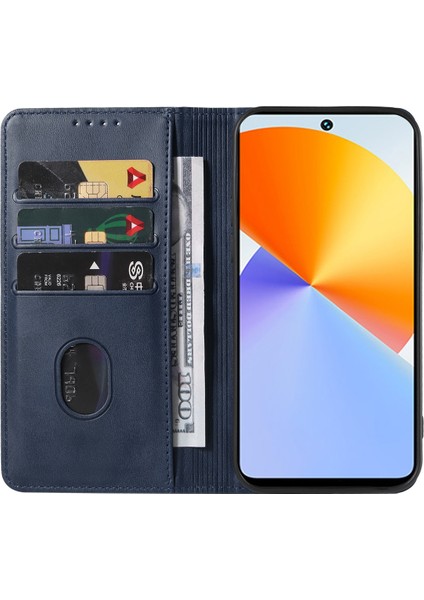 Infinix Note 30 Pro Mavi Deri Telefon Kılıfı (Yurt Dışından)