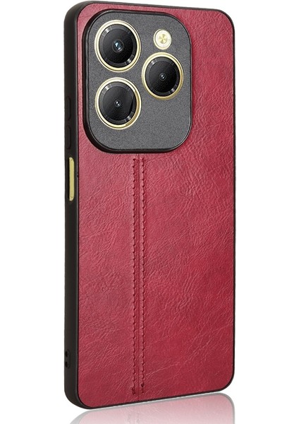 Tecno Spark 20 Pro 4g Kırmızı Için Inek Desenli Dikiş Telefon Kılıfı (Yurt Dışından)