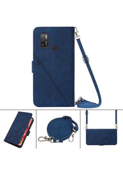 Tecno Spark 5 Air / Spark 6 Air Blue Için Crossbody Deri Kılıf (Yurt Dışından) fiyatları