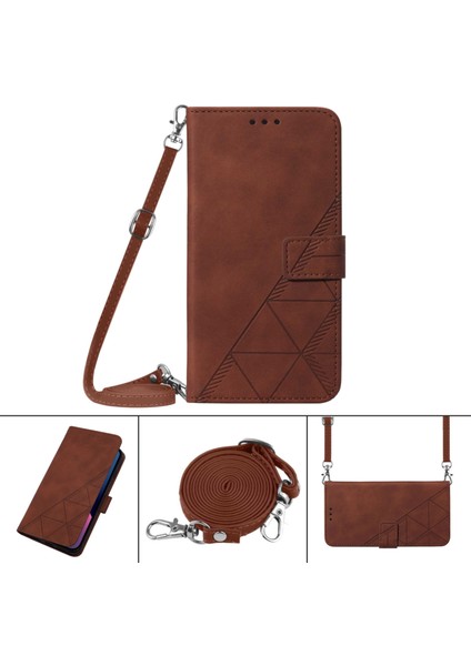 Tecno Spark Go 2021 Kahverengi Için Crossbody Deri Kılıf (Yurt Dışından)