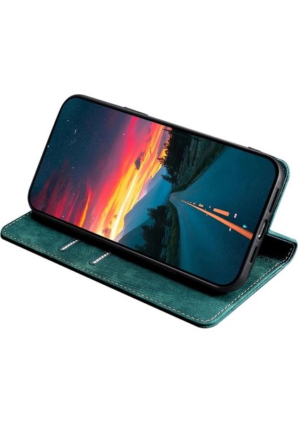 Tecno Camon 30 Premier 5g Yeşil Için Rfıd Hırsızlığa Karşı Deri Kılıf (Yurt Dışından)