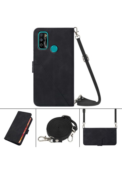 Infinix X680 Hot 9 Play Siyah Için Crossbody Deri Kılıf (Yurt Dışından) fiyatları