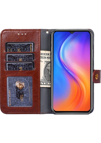 Infinix Hot 10 /smart 5 Kahverengi Için Fermuarlı Çanta Deri Kılıf (Yurt Dışından) modelleri