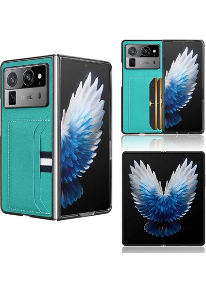 Tecno Phantom V Fold2 Yeşil Için Litchi Kart Yuvası Telefon Kılıfı (Yurt Dışından)