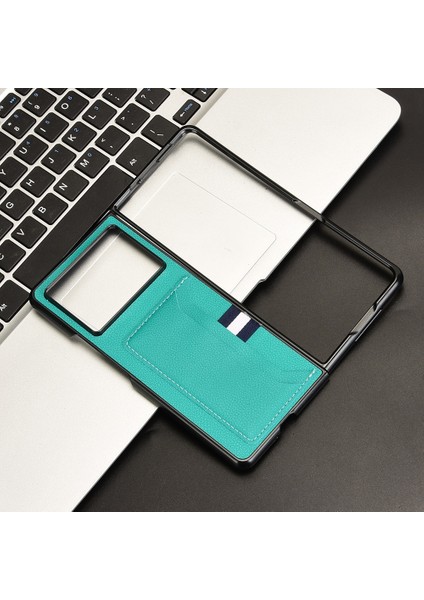 Tecno Phantom V Fold2 Yeşil Için Litchi Kart Yuvası Telefon Kılıfı (Yurt Dışından)