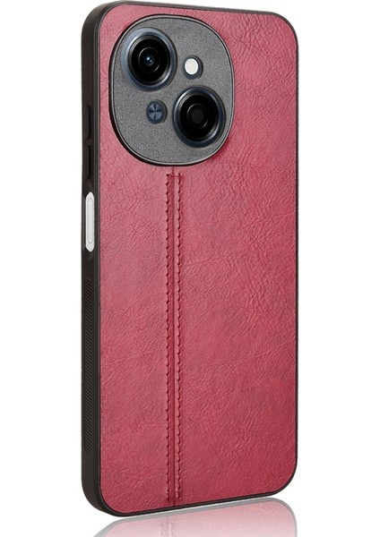 Tecno Spark Go 1 Kırmızı Için Inek Desenli Dikiş Telefon Kılıfı (Yurt Dışından)