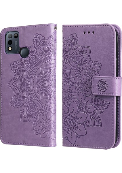 Infinix Smart 5 / HOT10 Açık Mor Için Pu Deri Kılıf (Yurt Dışından)