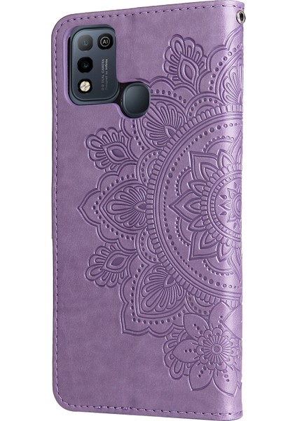Infinix Smart 5 / HOT10 Açık Mor Için Pu Deri Kılıf (Yurt Dışından)