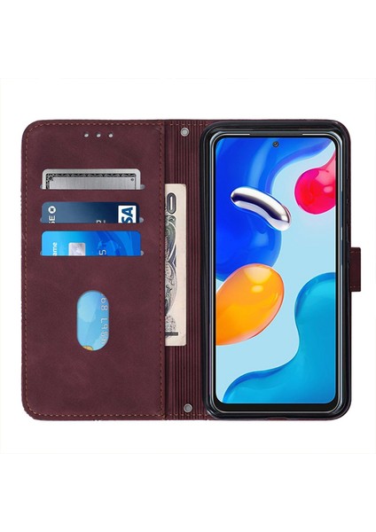 Infinix Hot 11 Play Şarap Kırmızısı Için Crossbody Deri Kılıf (Yurt Dışından)