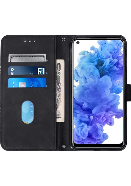 Tecno Camon 16 Siyah Için Crossbody Deri Kılıf (Yurt Dışından)