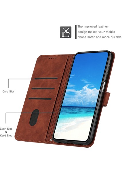 Infinix Hot 50 Pro+ 4g Kahverengi Için Uzun Kordon Kalp Pu Kılıf (Yurt Dışından)