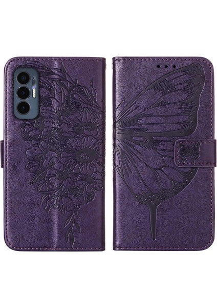 Tecno Pova 3/le7 Koyu Mor Için Kabartmalı Pu Kılıf (Yurt Dışından) fiyatları