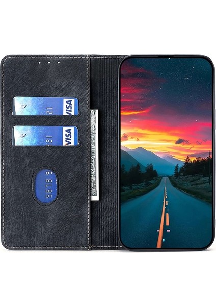 Tecno Camon 30 Premier 5g Siyah Için Rfıd Hırsızlığa Karşı Deri Kılıf (Yurt Dışından)