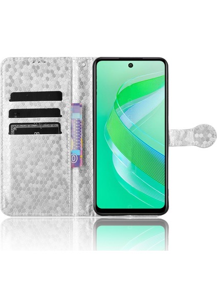 Infinix Smart 8 Gümüş Için Nokta Dokulu Pu Kılıf (Yurt Dışından) fırsatları