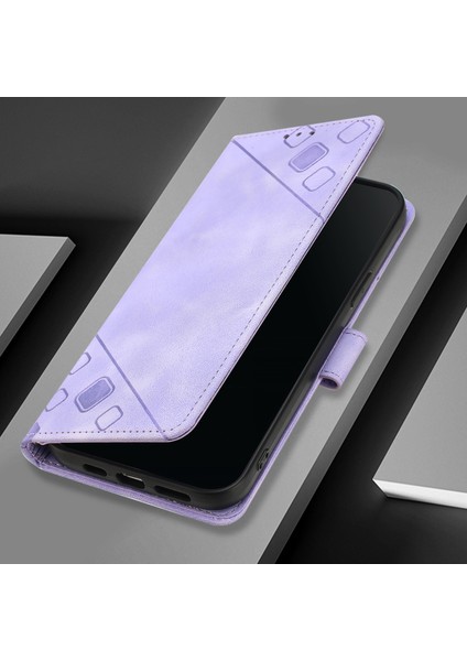 Tecno Spark 30 5g / Pova 6 Neo 5g Açık Mor Için Kabartmalı Pu Kılıf (Yurt Dışından)