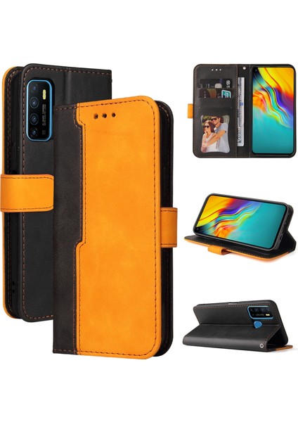 Infinix Hot 9 / Note 7 / X655C Turuncu Için Pu Kılıf (Yurt Dışından)