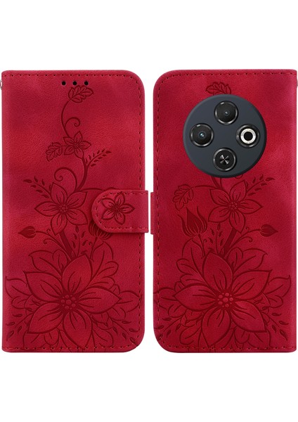 Tecno Spark 30C Kırmızı Için Kabartmalı Pu Kılıf (Yurt Dışından)