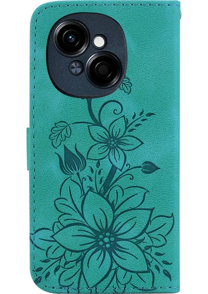 Tecno Spark Go 1 / Pop 9 Pro Yeşil Için Kabartmalı Pu Kılıf (Yurt Dışından)