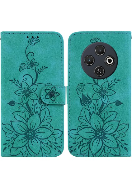 Tecno Spark 30C Yeşil Için Kabartmalı Pu Kılıf (Yurt Dışından)