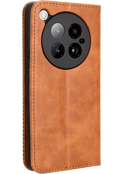 Infinix Zero 40 4g Kahverengi Için Retro Dokulu Deri Kılıf (Yurt Dışından)