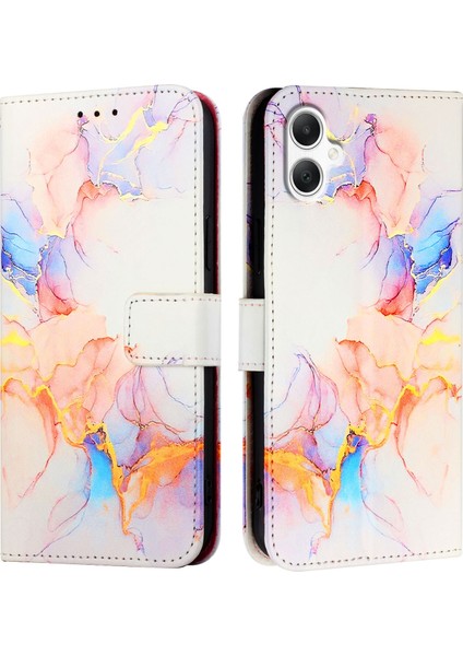 Samsung Galaxy A16 5g Yeşil Mermer Deri Telefon Kılıfı (Yurt Dışından)