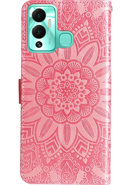 Infinix Hot 12 Play Pembe Için Deri Telefon Kılıfı (Yurt Dışından)