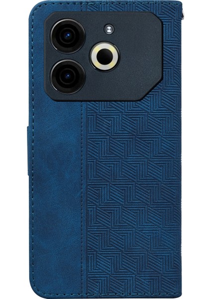 Tecno Pova 6 Neo Mavi Için Kabartmalı Deri Kılıf (Yurt Dışından) fırsatları