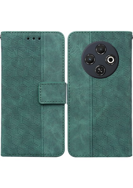 Tecno Spark 30C Yeşil Için Kabartmalı Deri Kılıf (Yurt Dışından)