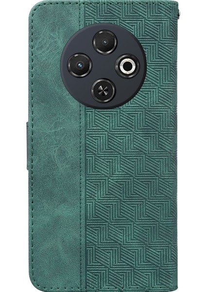 Tecno Spark 30C Yeşil Için Kabartmalı Deri Kılıf (Yurt Dışından)