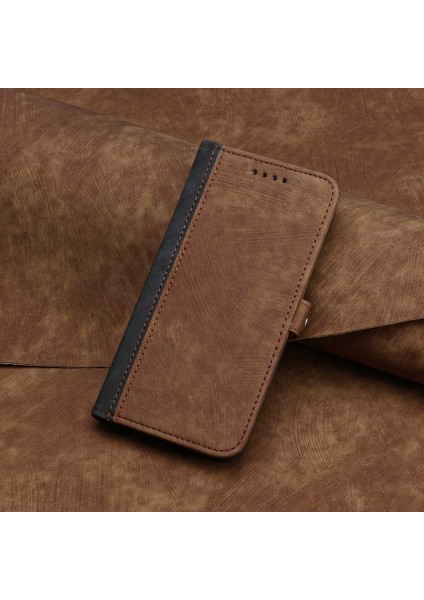 Infinix Hot 50I / Smart 9 Kahverengi Için Yan Tokalı Deri Kılıf (Yurt Dışından)