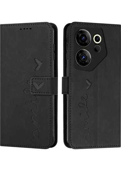 Tecno Camon 20 Premier Siyah Için Pu Telefon Kılıfı (Yurt Dışından)