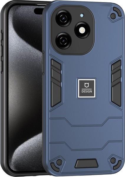 Tecno Spark 20 Blue Için 2'si 1 Arada Darbeye Dayanıklı Telefon Kılıfı (Yurt Dışından)