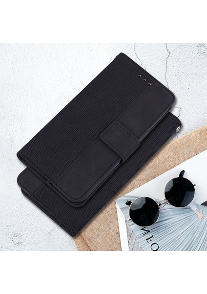 Tecno Spark 30C Siyah Için Kabartmalı Deri Kılıf (Yurt Dışından)