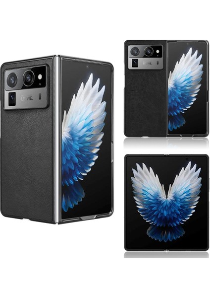 Tecno Phantom V Fold2 Siyah Için Litchi Texture Telefon Kılıfı (Yurt Dışından)