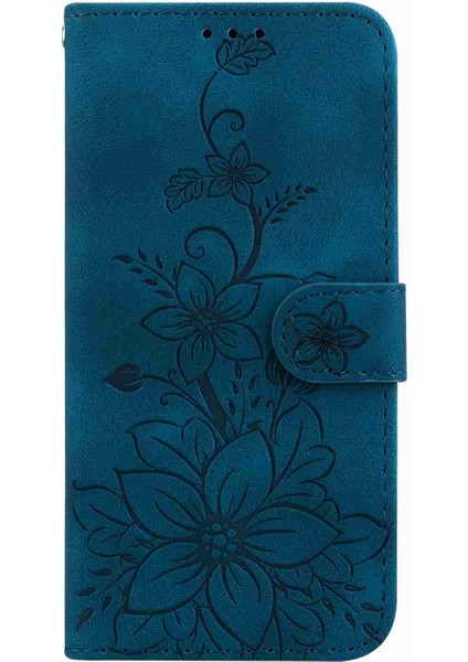 Tecno Spark Go 1 / Pop 9 Pro Için Kabartmalı Pu Kılıf Koyu Mavi (Yurt Dışından)