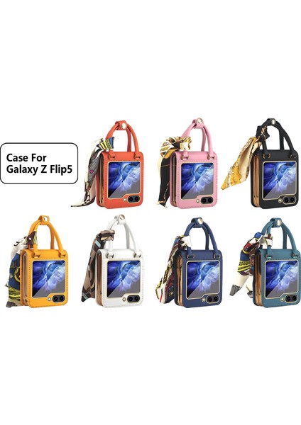 Samsung Galaxy Z Flip5 Sarı Için El Çantası Deri + Pc Telefon Kasası (Yurt Dışından) fiyatları