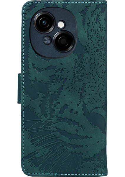 Tecno Spark Go 1 / Pop 9 Pro Yeşil Için Kaplan Kabartmalı Deri Kılıf (Yurt Dışından) fırsatları