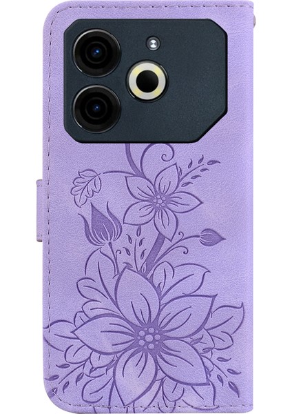 Tecno Pova 6 Neo Mor Için Kabartmalı Pu Kılıf (Yurt Dışından) fırsatları