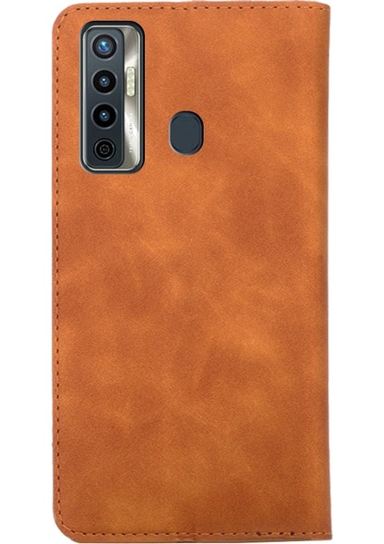 Tecno Camon 17 Açık Kahverengi Için Pu Kılıf (Yurt Dışından)